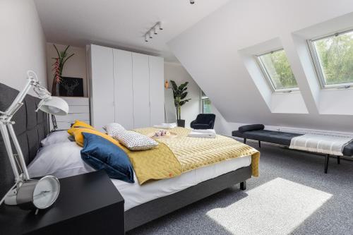Кровать или кровати в номере Silamar Niechorze Zaciszna by Renters