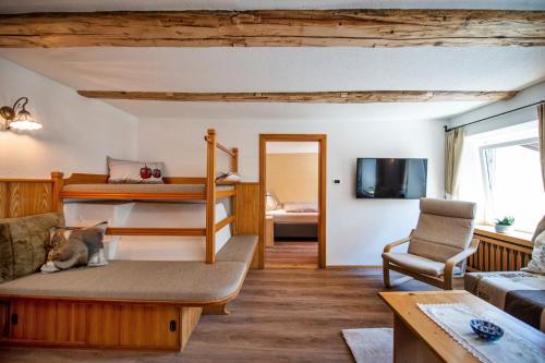 A bed or beds in a room at Apartments Smidl