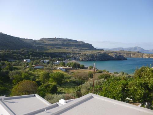 a view of a lake from a house at Electra in Líndos