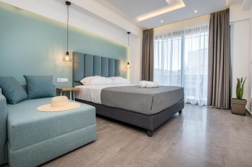 Ένα ή περισσότερα κρεβάτια σε δωμάτιο στο Azzurro Deluxe