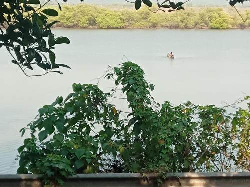 a boat in the middle of a lake at Casa de Julio in Porvorim