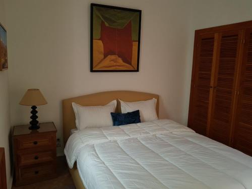 a bed in a bedroom with a picture on the wall at Palais Claudio Bravo in Taroudant