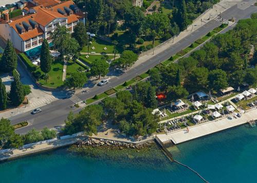 an overhead view of a bridge over a river at Hotel Marko in Portorož