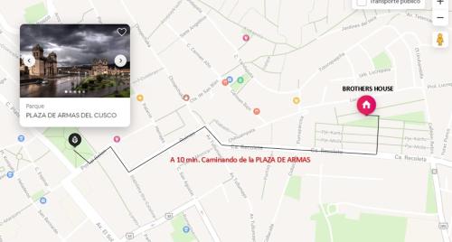 a map with a cell phone on it at BROTHERs HOUSE in Cusco