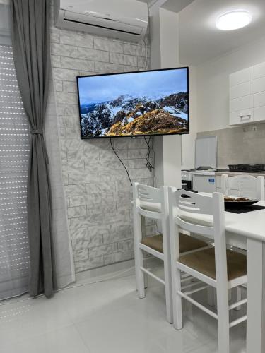 ドニ・シュトイにあるApartments MASIMOのキッチン(壁掛け式テレビ付)