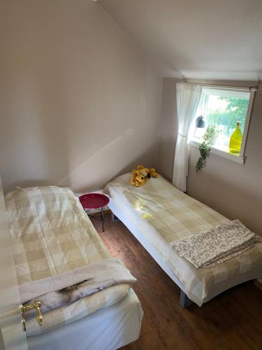 Postel nebo postele na pokoji v ubytování Lilla Sandslätt