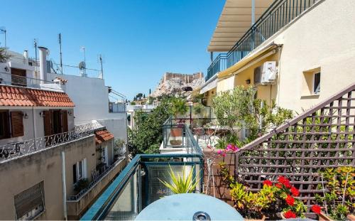 a view from a balcony of a building at Adams Hotel in Athens