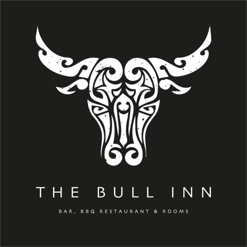 a logo for the bull inn in black and white at The Bull in Battle