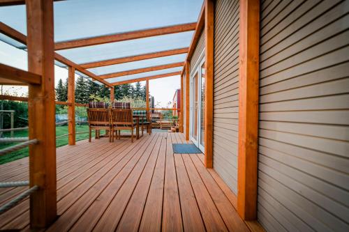 Balkón nebo terasa v ubytování Tiny House - Birne