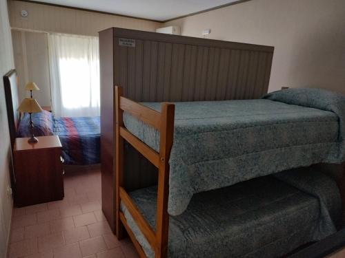 een slaapkamer met een stapelbed en een ladder bij Departamento Maru in Tandil