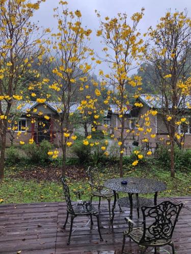 Jardín al aire libre en 蓬萊生態農場仙山民宿