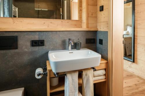 Koupelna v ubytování Fichtelchalet Bischofsgrün