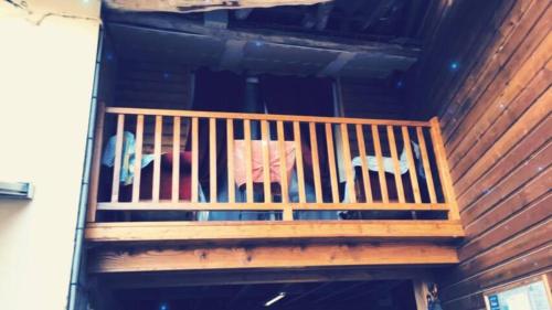 Balkón alebo terasa v ubytovaní Chambre familiale à la ferme