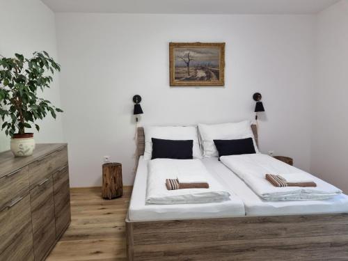 Postel nebo postele na pokoji v ubytování Apartmány u Petra