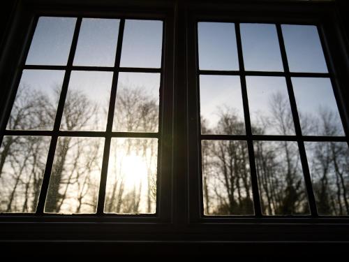 a window with a view of trees seen through it at Beckdale in Pickering
