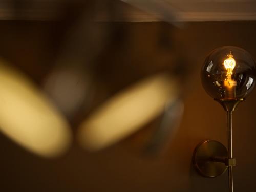 a lamp with a light on top of it at Beckdale in Pickering