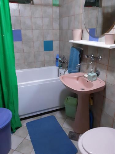 a bathroom with a sink and a tub and a toilet at MAGIC MOUNTAIN in Žabljak
