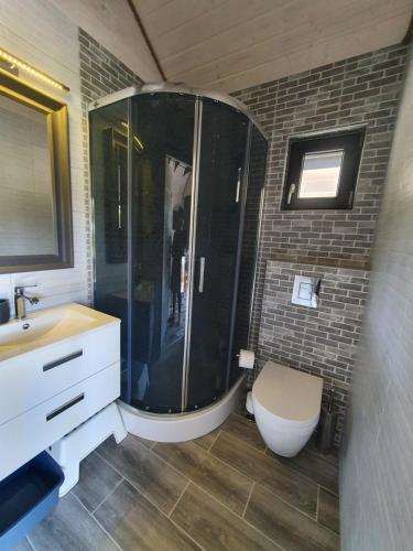 Et badeværelse på Domki Apartamenty Retro