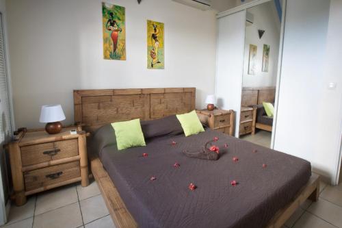Ένα ή περισσότερα κρεβάτια σε δωμάτιο στο VILLA CARAIBE