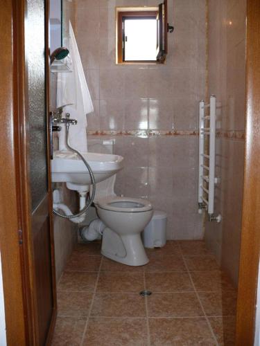 a bathroom with a toilet and a sink at Къща за гости Костови in Byala