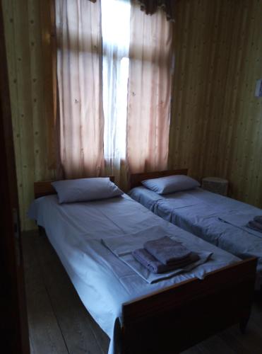 Tempat tidur dalam kamar di Natura guesthouse martvili