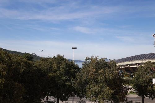 a group of trees in front of a stadium at Apartman Marica in Split