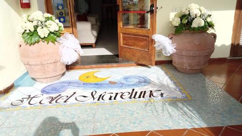 Znak na podłodze aoyera z dwoma wazami w obiekcie Hotel Mareluna Ischia w mieście Ischia