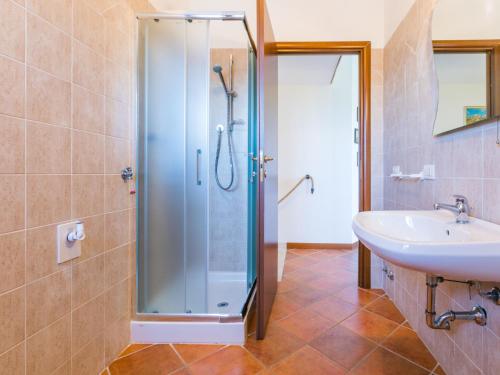 a bathroom with a shower and a sink at Holiday Home Metallo by Interhome in Colle Val D'Elsa
