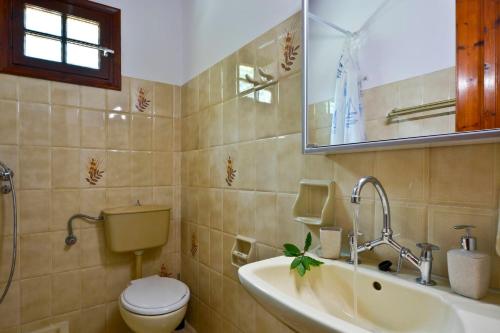 łazienka z toaletą, umywalką i wanną w obiekcie Alamanos House w mieście Mesongi