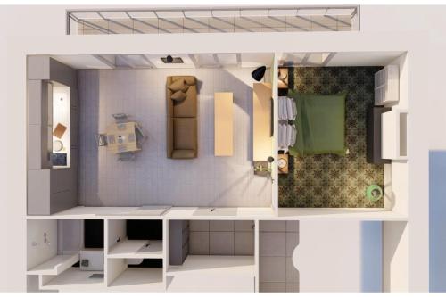 a rendering of a small room in a house at Centre Historique -FREE Parking-WIFI-NETFLIX-ZEN&COSY-SLEEPNTRIPBEZIERS in Béziers