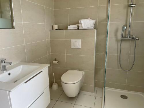 Bilik mandi di Hôtel La Vigneraie