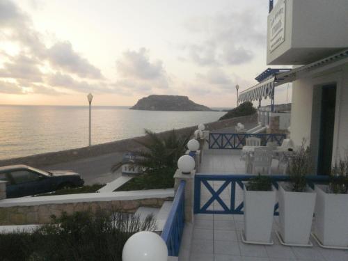 a view of the ocean from a house at Blue and White Studios & Apartments in Lefkos Karpathou