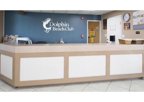 a reception counter in a dental office at Dolphin Beach Club in Daytona Beach Shores