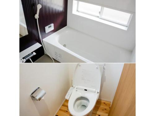 a bathroom with a white toilet and a window at Pensione Shimado - Vacation STAY 37555v in Shimonoseki
