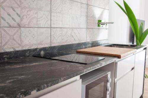 Dapur atau dapur kecil di Boho Apartments