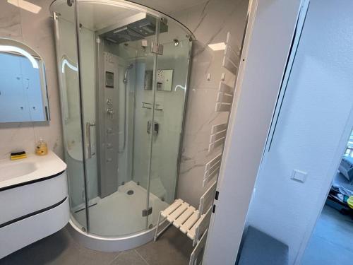 Koupelna v ubytování Apartmenthaus Frauenpreiss Whg 114