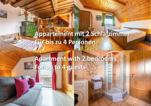an apartment with bedrooms and a apartment with bathrooms at Ferienwohnungen - Pichlerhof in Öblarn