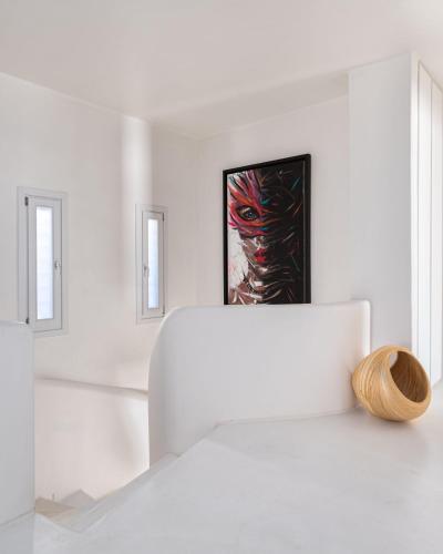 Кровать или кровати в номере Villa Santa Esmeralda Mykonos