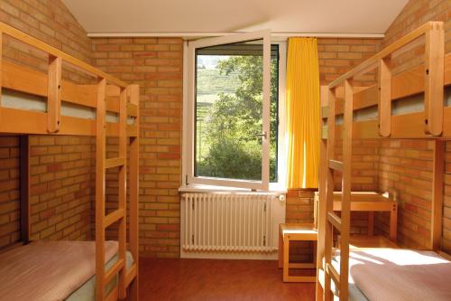 St. Gallen Youth Hostel tesisinde bir ranza yatağı veya ranza yatakları