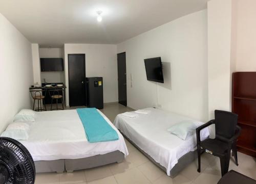 Cama o camas de una habitación en Estudio en San Fernando 201