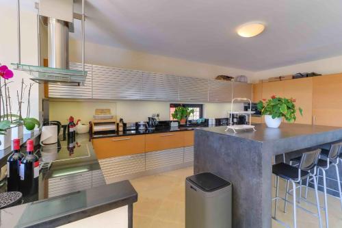 Una cocina o zona de cocina en Black Diamond Beachfront Pool Villa Pasithea in Sounio, Athens