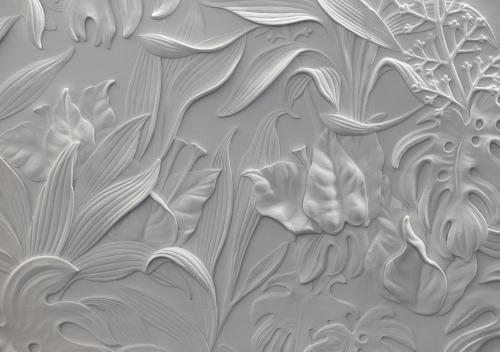 a close up of a wall with a painting of plants at Ceccarini 9 home suite home in Riccione