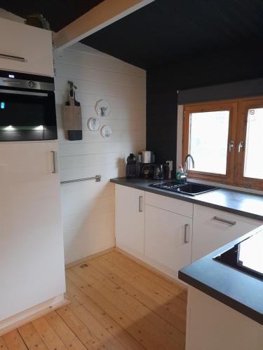 Kuchyň nebo kuchyňský kout v ubytování Carpe Diem, het ruime chalet met houtkachel nabij Wildlands Emmen