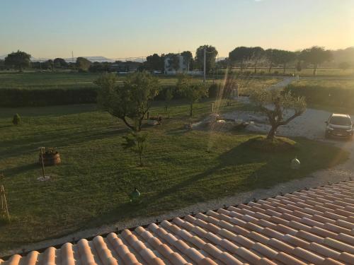 a view of a park with trees in the grass at B&B Il Melograno in Fano