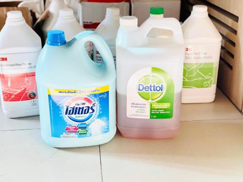a group of bottles of milk on a shelf at Montana Hotel Songkhla in Songkhla
