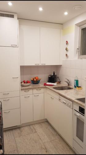 Dapur atau dapur kecil di Sollevante Ascona mit Pool und fantastischem Seesicht