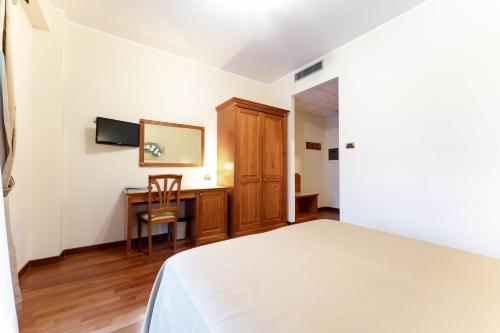 a bedroom with a bed and a desk at Domus Hotel in Bagnoli del Trigno