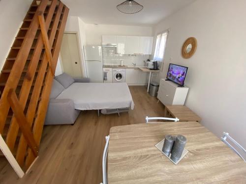 Kuchyňa alebo kuchynka v ubytovaní La maison de Jade Le Mabrouka