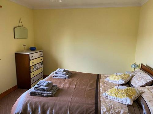 a bedroom with two beds and a dresser at Gretna Getaway in Gretna