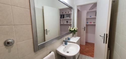 a bathroom with a sink and a mirror at Chic 'N Charme Trastevere Terrace 2 in Rome